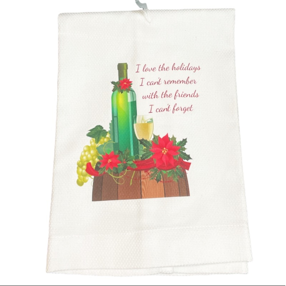 NEW Christmas Theme Kitchen Towel 🍷🎄
